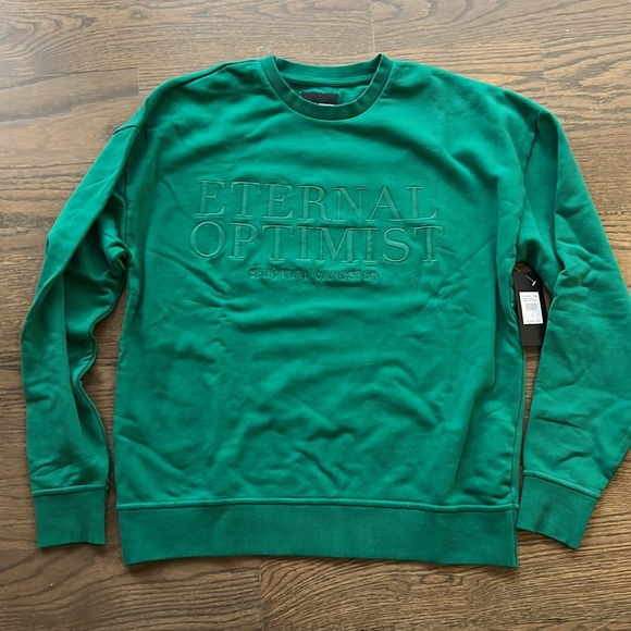 Spiritual Gangster green Eternal Optimist sweatshirt - NEW - Picture 3 of 4